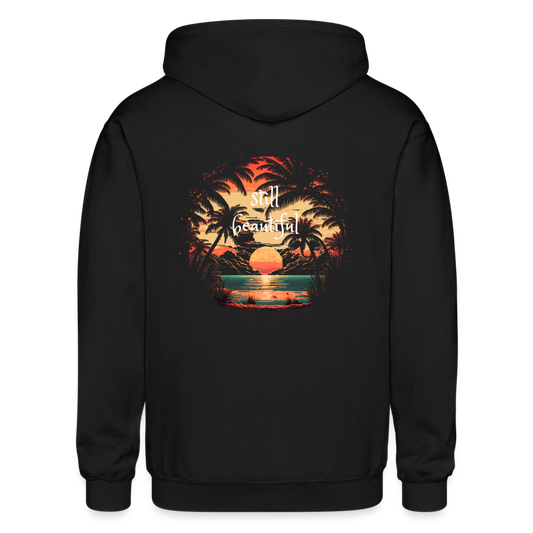 Gildan Heavy Blend Adult Zip Hoodie with Still Beautiful Graphic - black