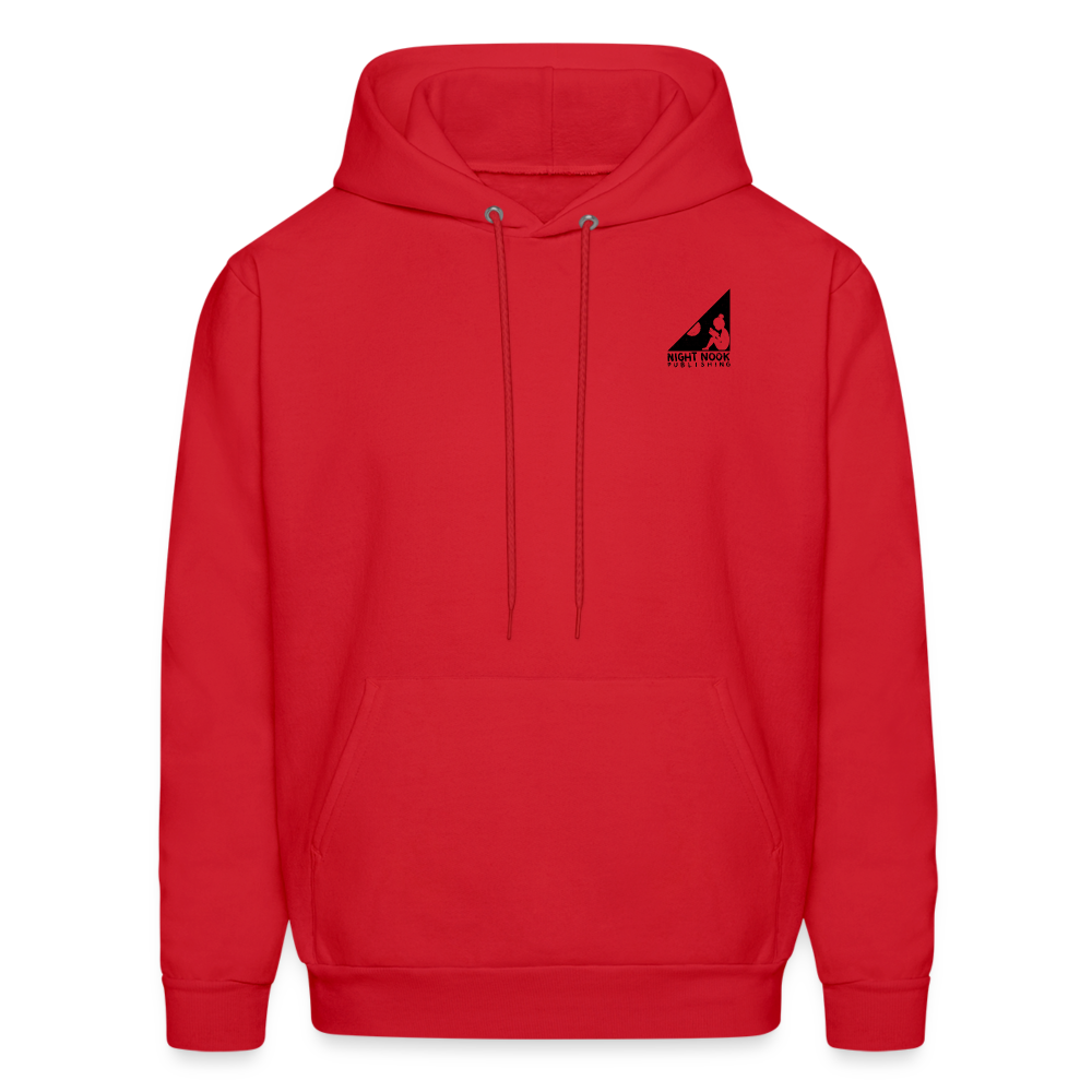 Men's Hoodie with Full Night Nook Publishing Logo - red
